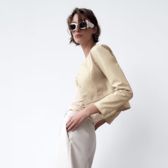 Zara faux leather zippered jacket - Picture 4 of 11